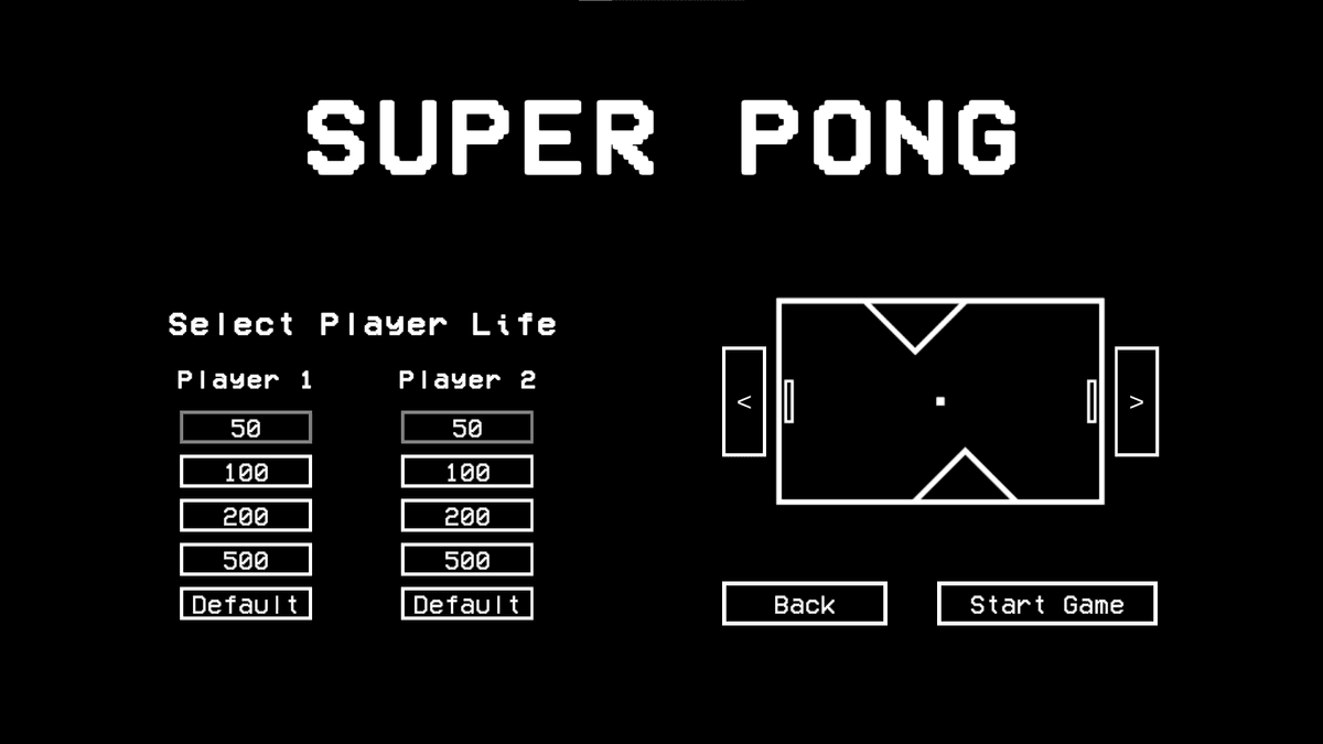 SuperPong Menu
